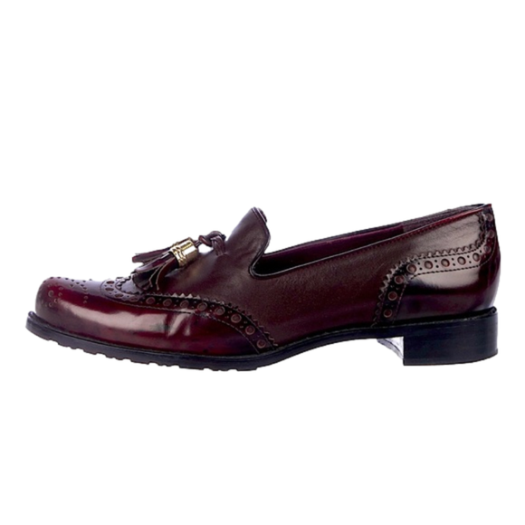 Stuart Weitzman Patent Leather Oxford Loafers Burgundy Size 6 - Picture 1 of 12